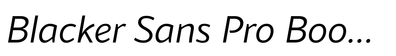 Blacker Sans Pro Book Italic